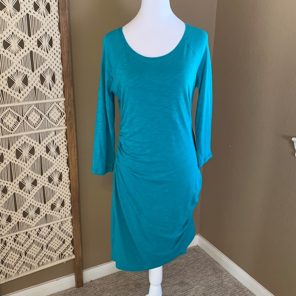 Express Teal Ruche Dress - Size M -‎ New with Tags